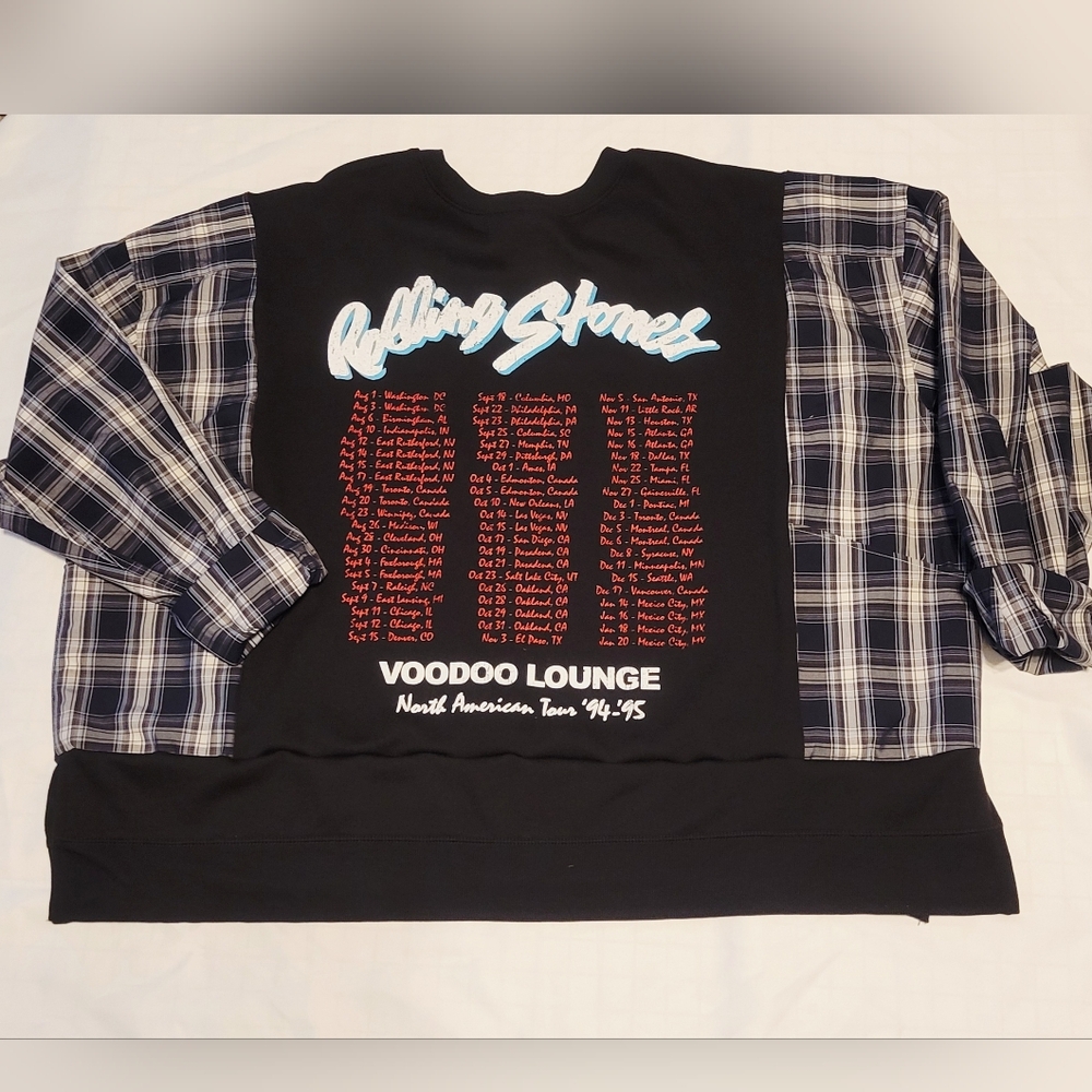 UPCYCLED REMADE REFASHIONED ROLLING STONES 90S SweatShirt XL/XXL - Picture 4 of 7